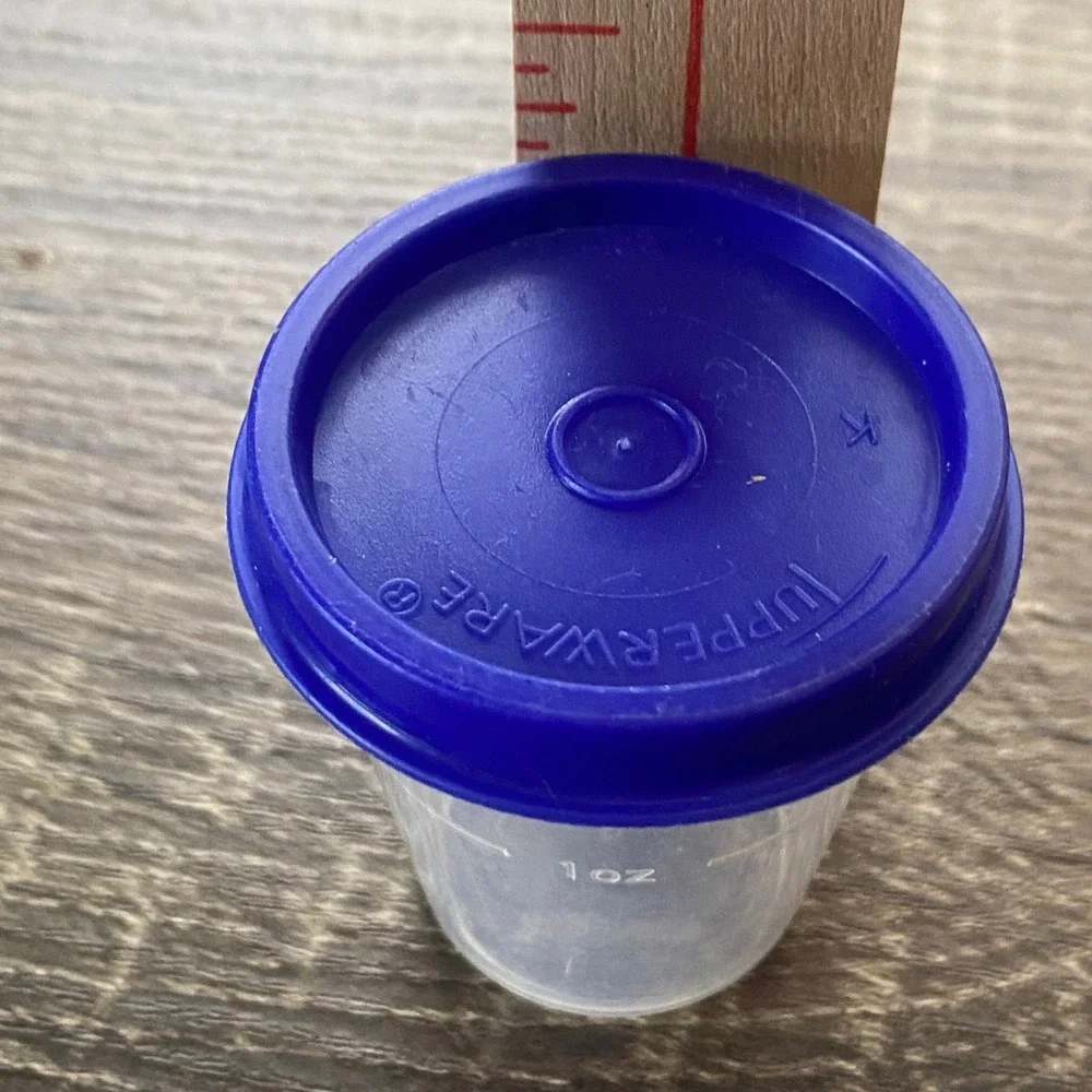 Tupperware Midgets 2oz Containers Set of 5‎ Blue Green Yellow Clear Vintage